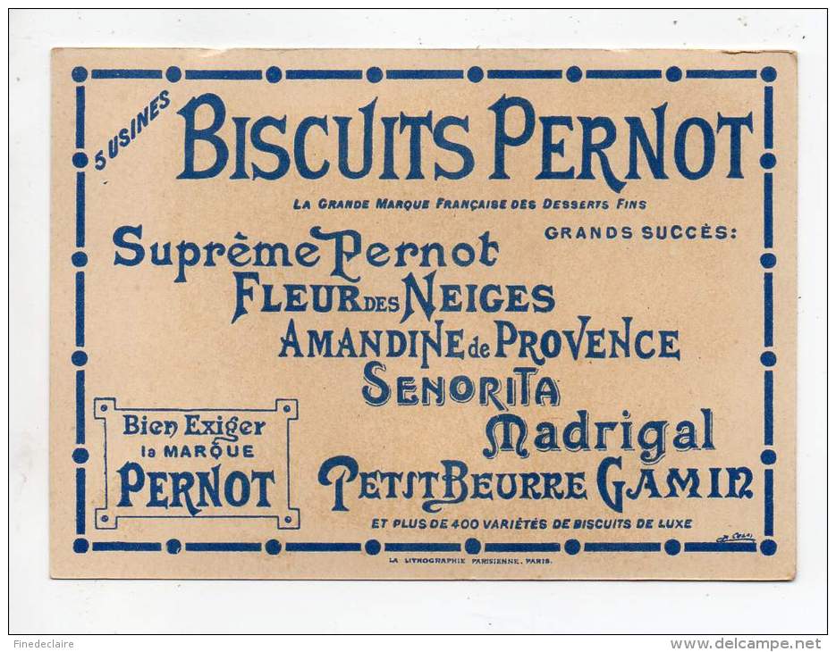 Chromo - Biscuits Pernot - Histoire De L'habitation Humaine - Huns - Pernot