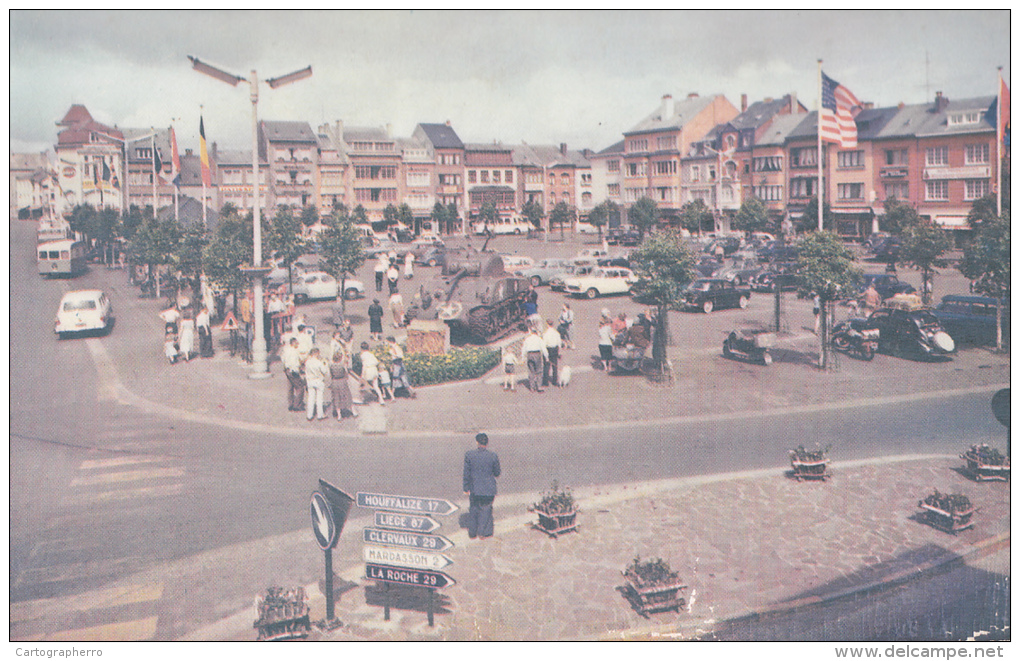 Bastogne Place Du General Mac Auliffe Postcard - Bastenaken