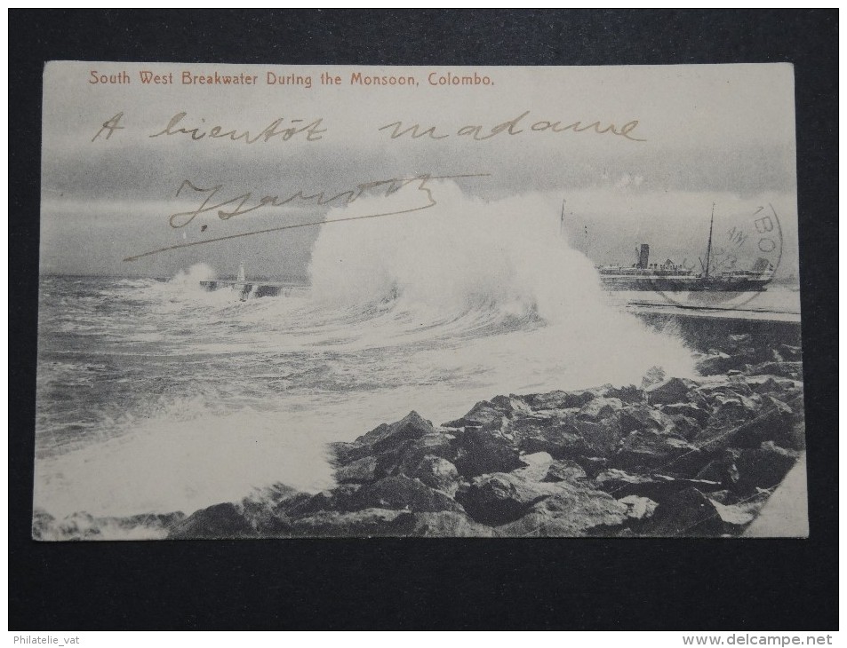 CEYLAN - Colombo - South West Breakwater During The Monsoon - 1907 - A Voir - Lot P14471 - Sri Lanka (Ceylon)