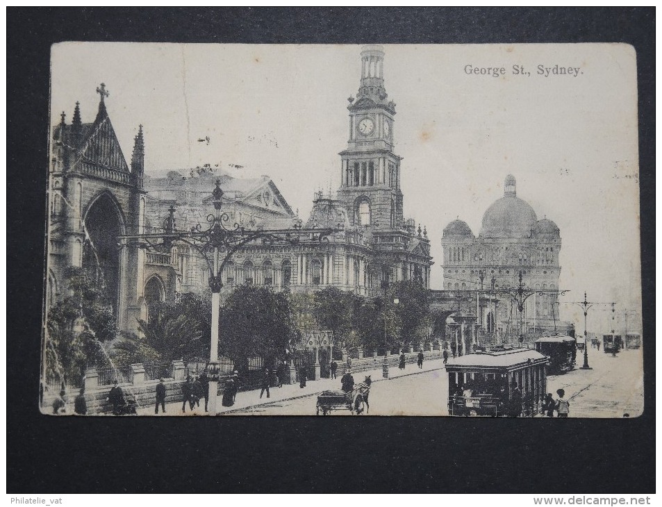 AUSTRALIE - Sydney - George St. - 1908 - Cp Avec Plis - A Voir - Lot P14480 - Autres & Non Classés