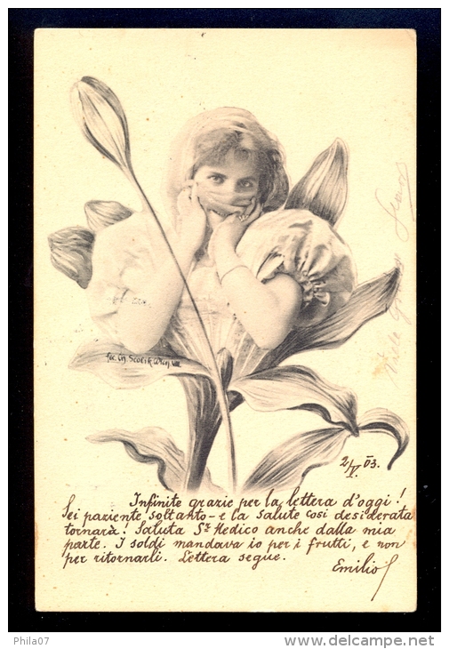 Ch. Scolik - Woman, Flower / Year 1903 / Old Postcard Circulated - Scolik, Charles