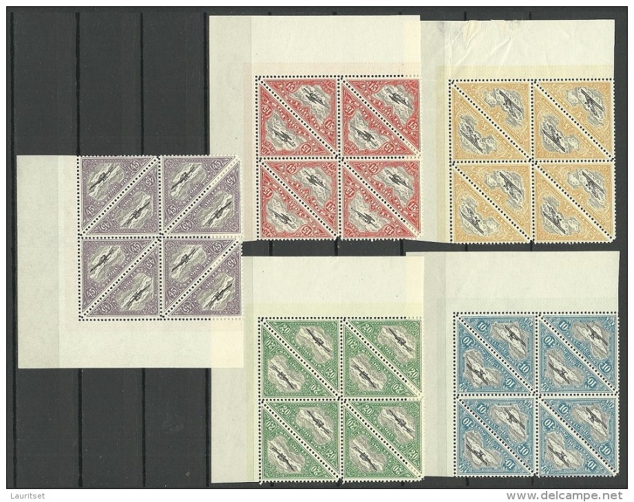 Estland Estonia 1925 Michel 48 A - 52 A In 8-blocks MNH Nice Sheet Corner Exemplares !! - Estland