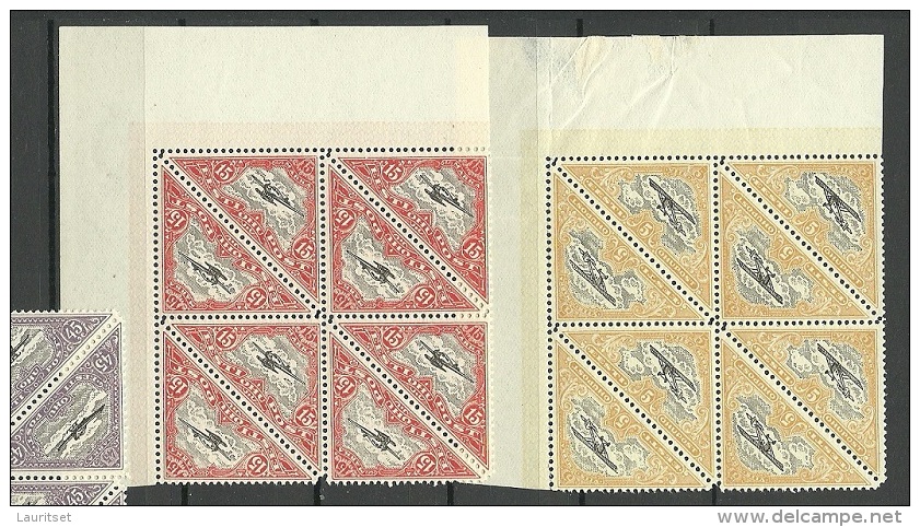 Estland Estonia 1925 Michel 48 A - 52 A In 8-blocks MNH Nice Sheet Corner Exemplares !! - Estonie