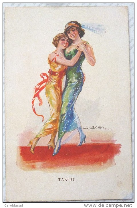 CPA Litho ILLUSTRATEUR USABAL W.S.S.B. 1094 Import COUPLE Femmes Femme ENLACEE DANSE TANGO - Usabal