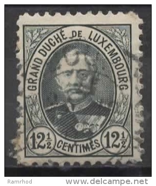 LUXEMBOURG 1891 Grand Duke Adolf -  121/2c. - Green  FU PAPER ATTACHED - 1891 Adolphe Voorzijde