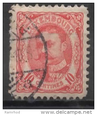 LUXEMBOURG 1906 Grand Duke William IV - 10c. - Red  FU PAPER ATTACHED - 1906 William IV