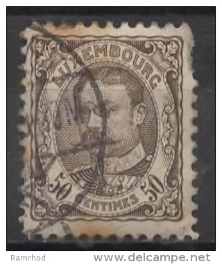 LUXEMBOURG 1906 Grand Duke William IV - 50c. - Brown   FU SOME STAINING - 1906 Guillermo IV