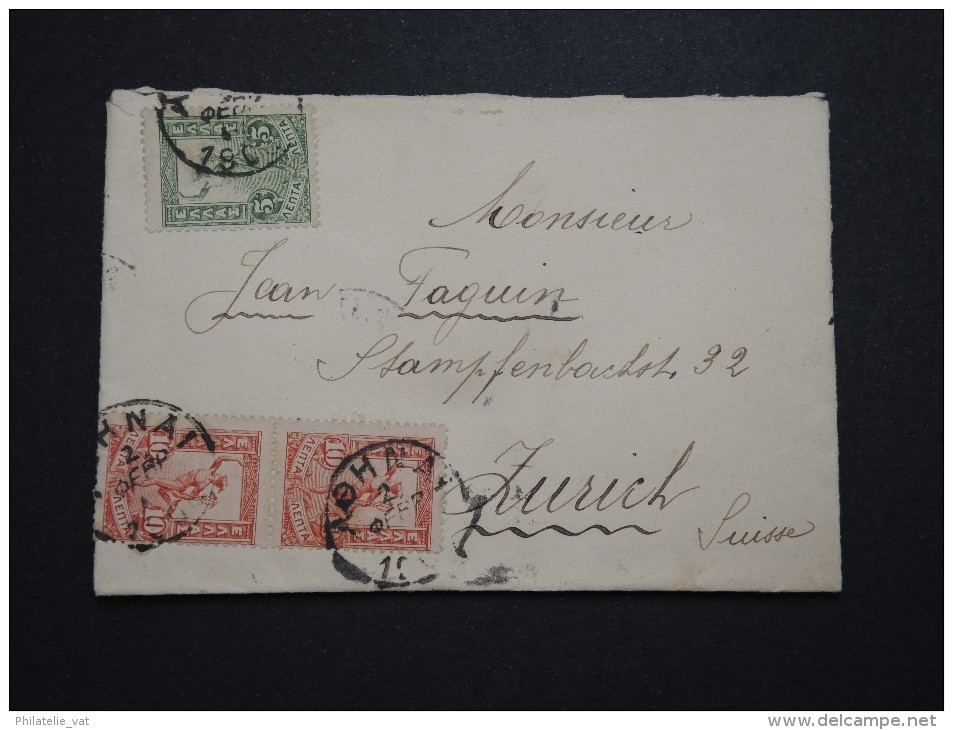 GRECE - Enveloppe Pour La Suisse En 19... - A Voir - Lot P14514 - Lettres & Documents