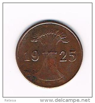 ¨ WEIMAR REPUBLIC  1 REICHSPFENNIG  1925 A - 1 Rentenpfennig & 1 Reichspfennig