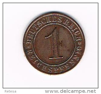 ¨ WEIMAR REPUBLIC  1 REICHSPFENNIG  1925 A - 1 Rentenpfennig & 1 Reichspfennig