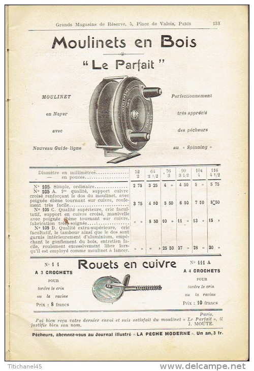 Rare catalogue-guide 1908 WYERS Frères à PARIS Fabricants de matériel et articles de pêche