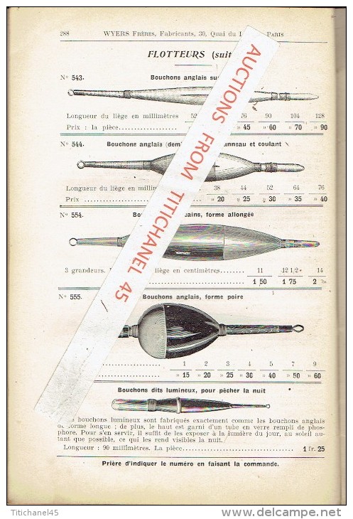 Rare catalogue-guide 1908 WYERS Frères à PARIS Fabricants de matériel et articles de pêche