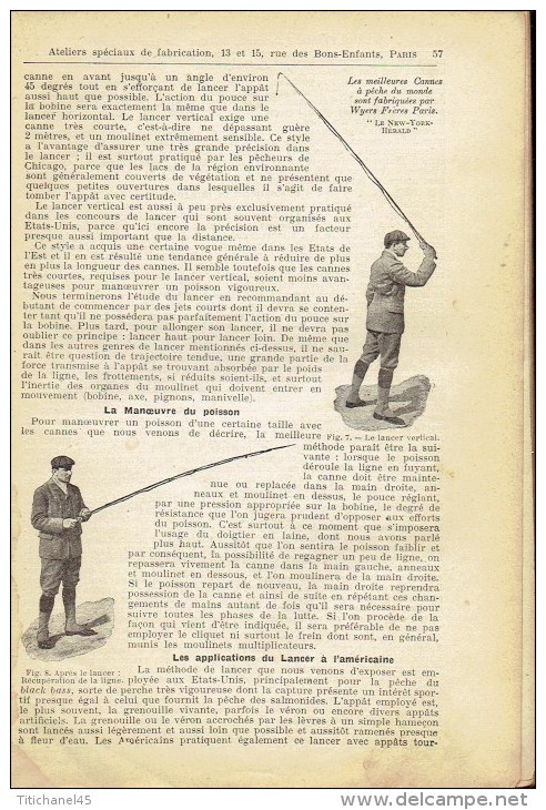 Rare catalogue-guide 1908 WYERS Frères à PARIS Fabricants de matériel et articles de pêche