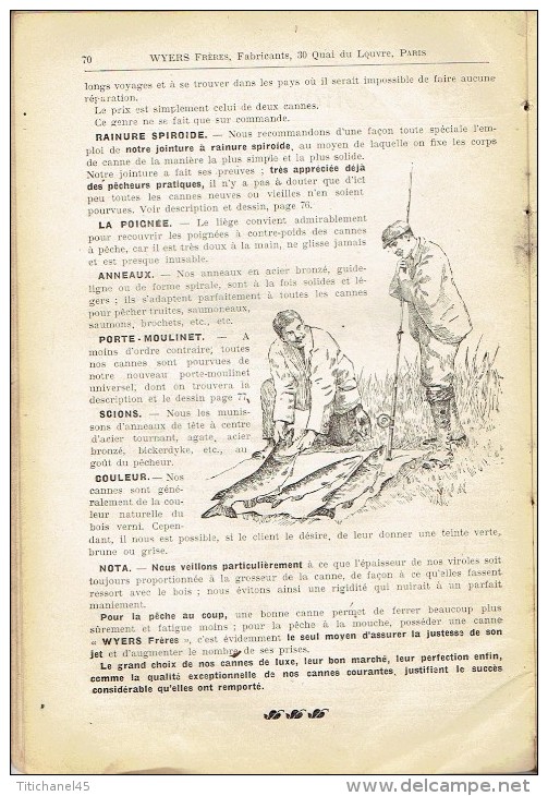 Rare catalogue-guide 1908 WYERS Frères à PARIS Fabricants de matériel et articles de pêche