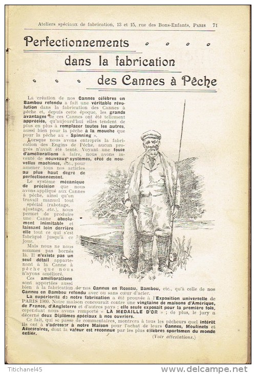 Rare catalogue-guide 1908 WYERS Frères à PARIS Fabricants de matériel et articles de pêche