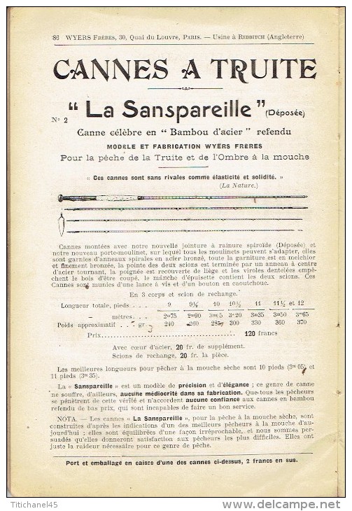 Rare catalogue-guide 1908 WYERS Frères à PARIS Fabricants de matériel et articles de pêche