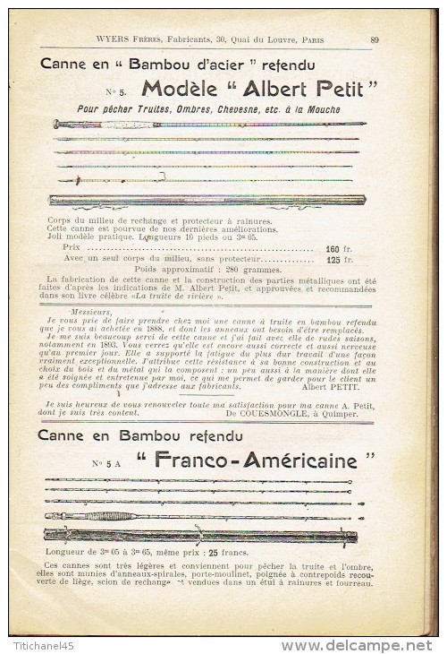 Rare catalogue-guide 1908 WYERS Frères à PARIS Fabricants de matériel et articles de pêche