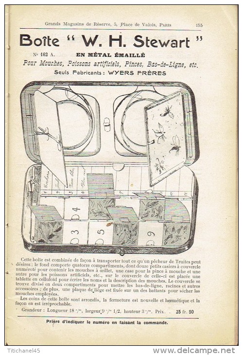 Rare catalogue-guide 1908 WYERS Frères à PARIS Fabricants de matériel et articles de pêche