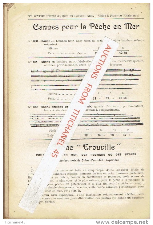 Rare catalogue-guide 1908 WYERS Frères à PARIS Fabricants de matériel et articles de pêche