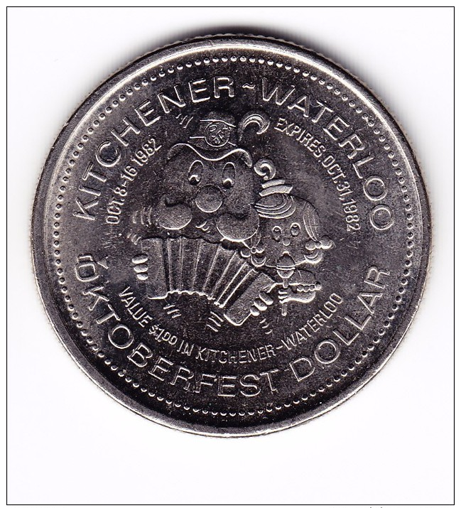 1982 Kitchener-Waterloo $1 Oktoberfest Token - Canada