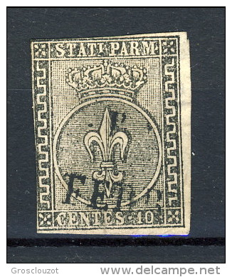 Parma 1852 N. 2 C. 10 Bianco Usato, Due Margini Giusti, Cat. &euro; 250 - Parme