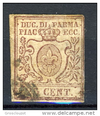 Parma 1857-59 N. 10 C. 25 Bruno Lilla Usato Cat. &euro; 350 - Parme