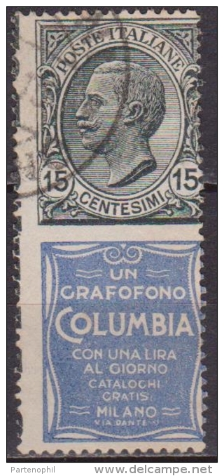 ITALIA REGNO 1924-25 PUBBLICITARIO COLUMBIA  N.2 US. - Pubblicitari