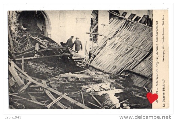 26050-LE-BELGIQUE-La Guerre 1914-17-LOO-Intérieur De L' Eglise,dernier Bombardement-------animée - Lo-Reninge