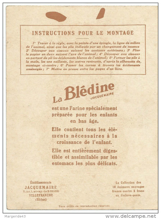 CHROMOS A DECOUPER BLEDINE - LE RHINOCEROS - Autres & Non Classés