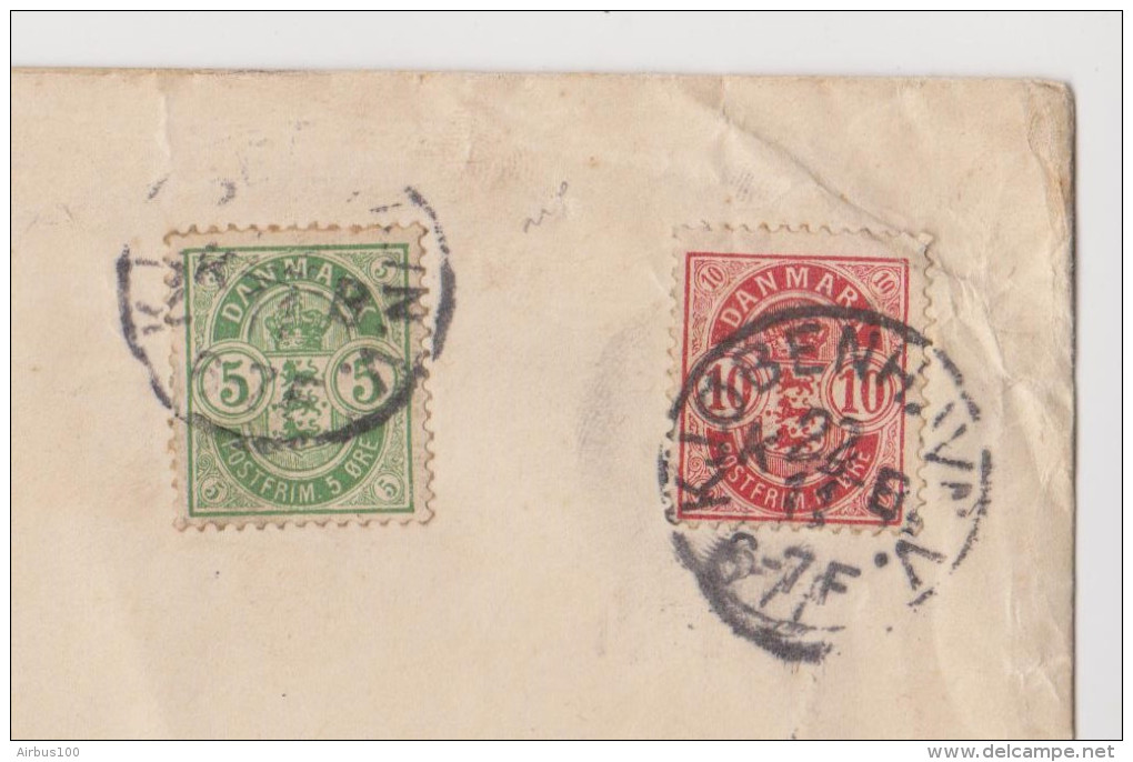 LETTRE DANEMARK COPENHAGUE POUR PARIS - DANMARK KJOBENHAVN POUR PARIS - 10 ORE VERT + 10 ORE ROUGE - ZOOM 3 Scans - - Briefe U. Dokumente