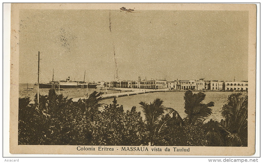 Colonia Eritrea Massaua Vista Da Taulud  Edit Cicero Used To Romania - Eritrea