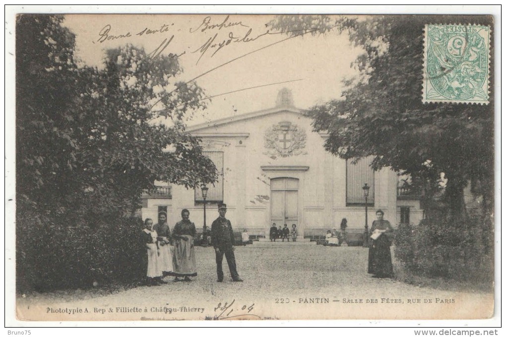 93 - PANTIN - Salle Des Fêtes, Rue De Paris - 1904 - Pantin