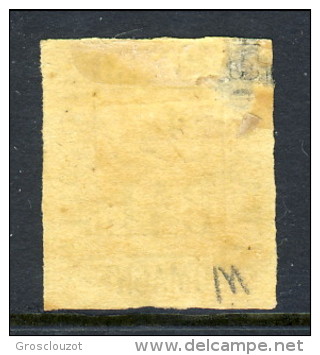 Romagne 1859 N. 1 Baj Mezzo, Giallo Paglia MH, Al Verso Leggero Assottigliamento In Alto A Sx Cat. &euro; 600 - Romagne