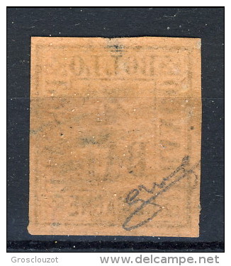 Romagne 1859 N. 5 Baj 4 Fulvo Usato. Minuscolo Assottigliamento Al Verso In Alto. Firmato Biondi Cat. &euro; 275 - Romagne