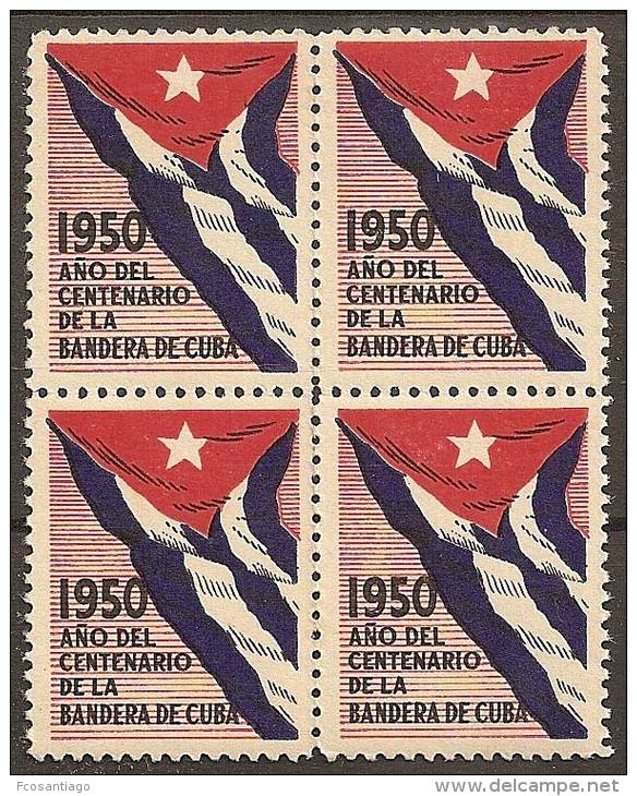 BANDEIRA CUBA - 1950 CENTENARIO DE LA BANDERA - Francobolli