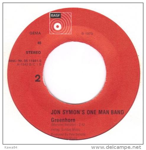 SP 45 RPM (7")  Jon Symon's One Man Band  "  Sweet Eliza  "  Allemagne - Rock