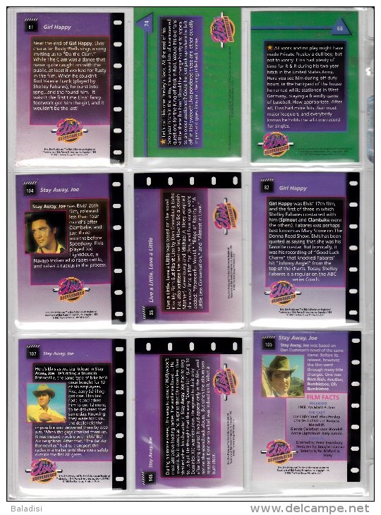 LOT DE 95 CARTES TRADING CARDS ELVIS PRESLEY  DE 1995 EN PARFAIT ETAT (22 PHOTOS) - Autres & Non Classés