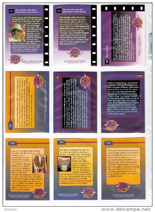 LOT DE 95 CARTES TRADING CARDS ELVIS PRESLEY  DE 1995 EN PARFAIT ETAT (22 PHOTOS)