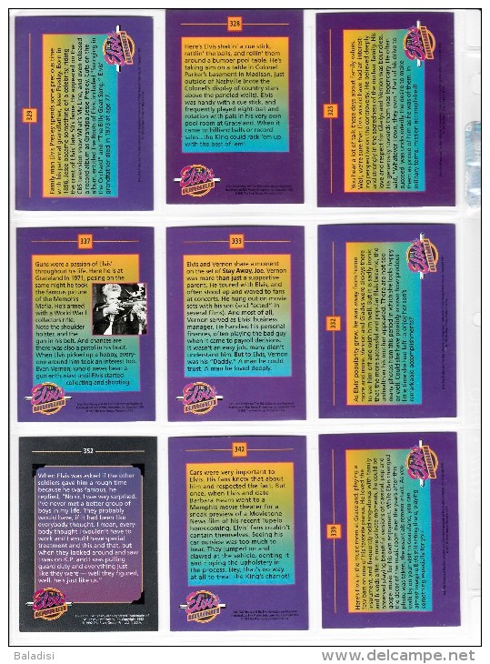 LOT DE 95 CARTES TRADING CARDS ELVIS PRESLEY  DE 1995 EN PARFAIT ETAT (22 PHOTOS)