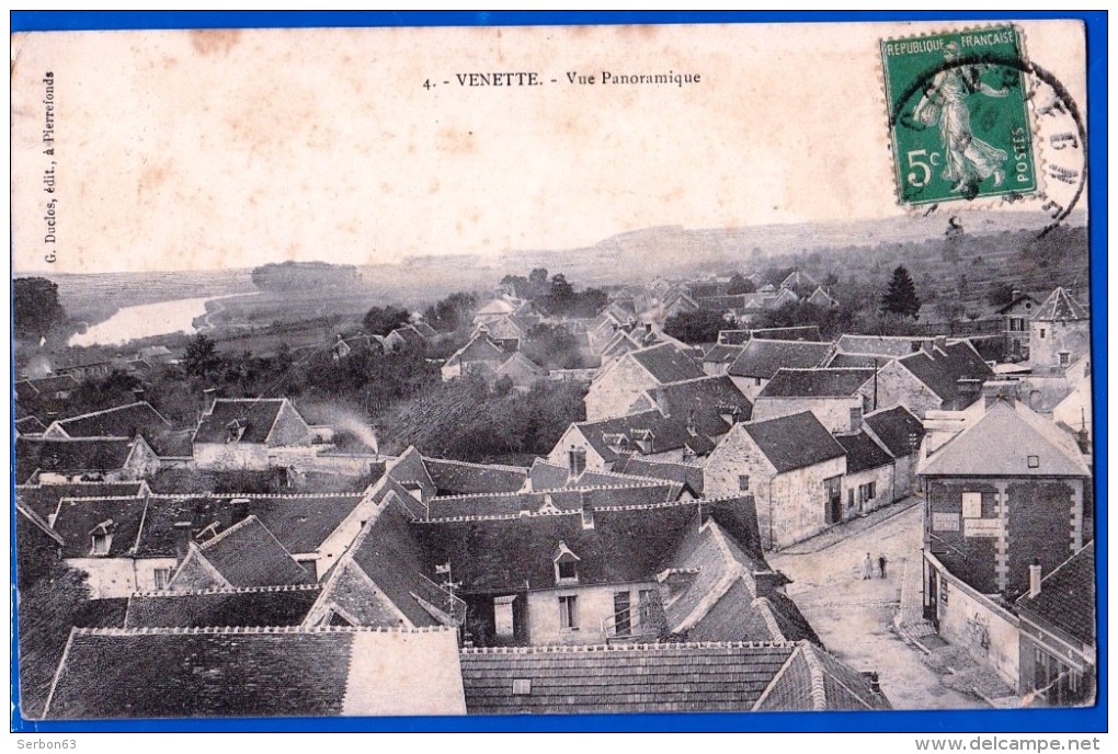 CARTE POSTALE ANCIENNE 60200 COMPIEGNE VENETTE PIERREFOND VUE PANORAMIQUE N° 4 SEPARE ECRIT TIMBRE VERT LE 08/01/1915 - Venette