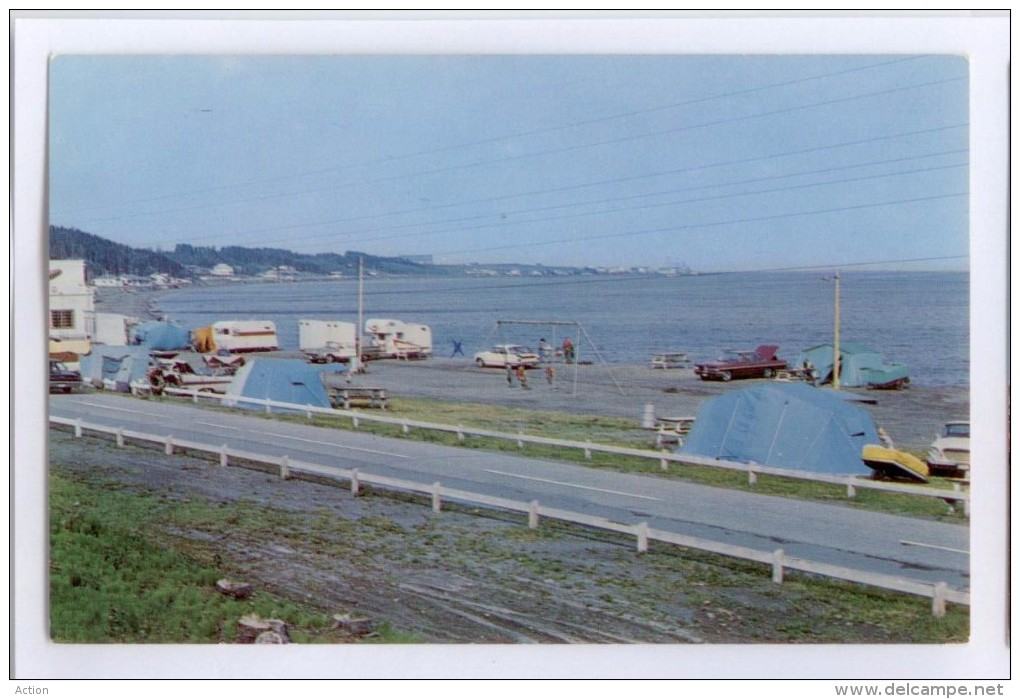 Carte Postale:Rimouski " Motels Modernes, Plage Idéale  " - Rimouski