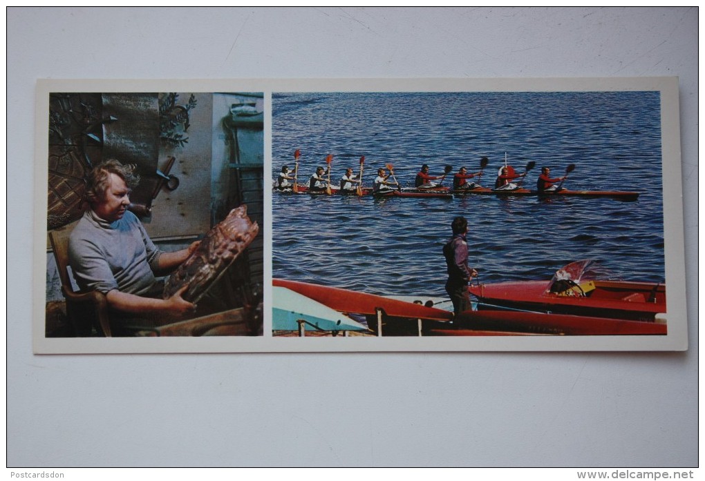 Old Postcard - Leningrad  -  USSR - Rowing -  1980 -  KAYAK - Aviron