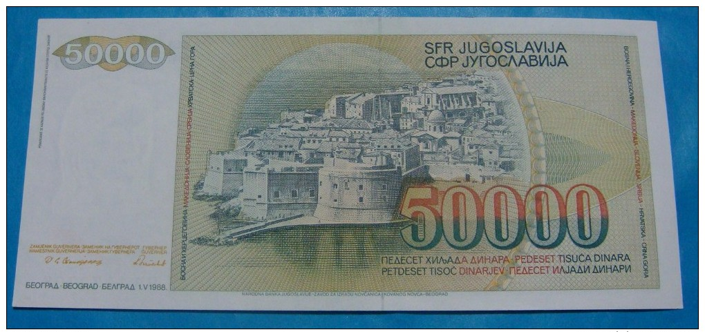 YUGOSLAVIA 50,000 DINARA 1988, UNC, PICK-96 - Yougoslavie