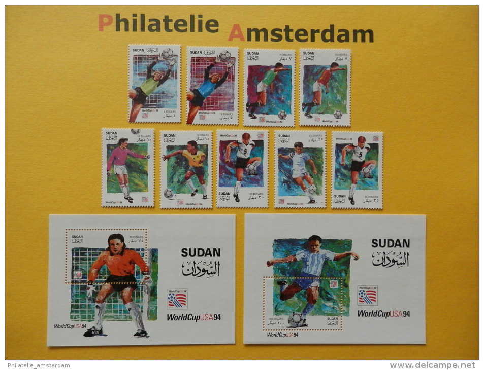 Sudan 1995, FIFA USA / FOOTBALL SOCCER VOETBAL FUSSBALL FUTBOL CALCIO: Mi 481-89, + Bl. 490-91, ** - 1994 – Verenigde Staten