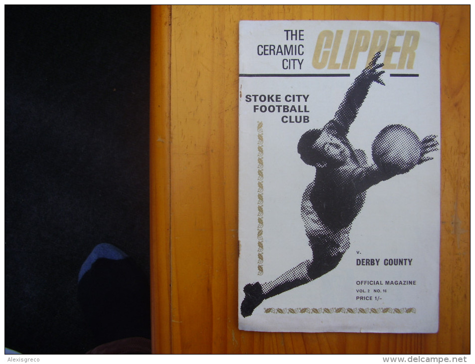 FOOTBALL 1969 LEAGUE PROGRAMME STOKE CITY V DERBY COUNTY - Vol 2  No.16. - Autres & Non Classés