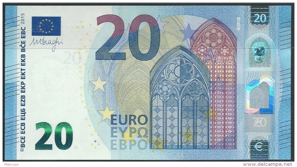 &euro; 20  ITALIA SB S012 B5  DRAGHI UNC - 20 Euro