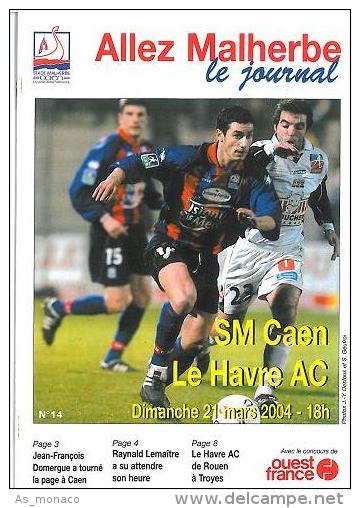 Programme Football : 2003/4 Caen â€“ Le Havre - Libros