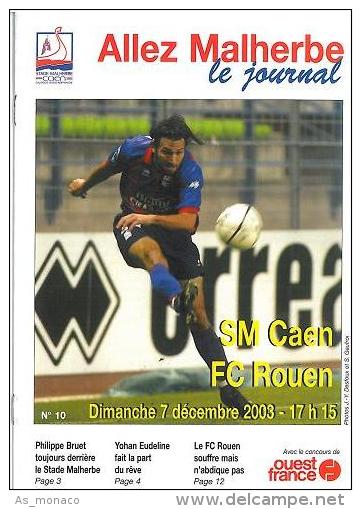 Programme Football : 2003/4 Caen â€“ Rouen - Livres