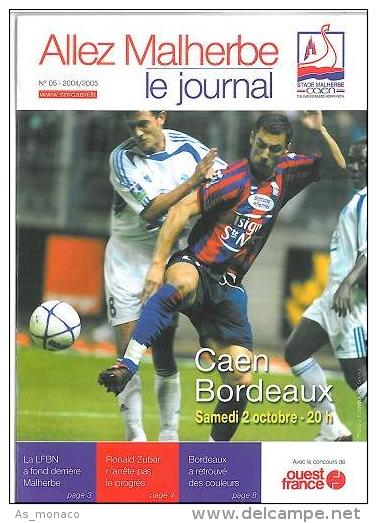 Programme Football : 2004/5 Caen â€“ Girondins De Bordeaux - Libros