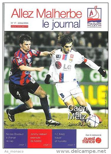 Programme Football : 2004/5 Caen â€“ SECB Bastia - Libros